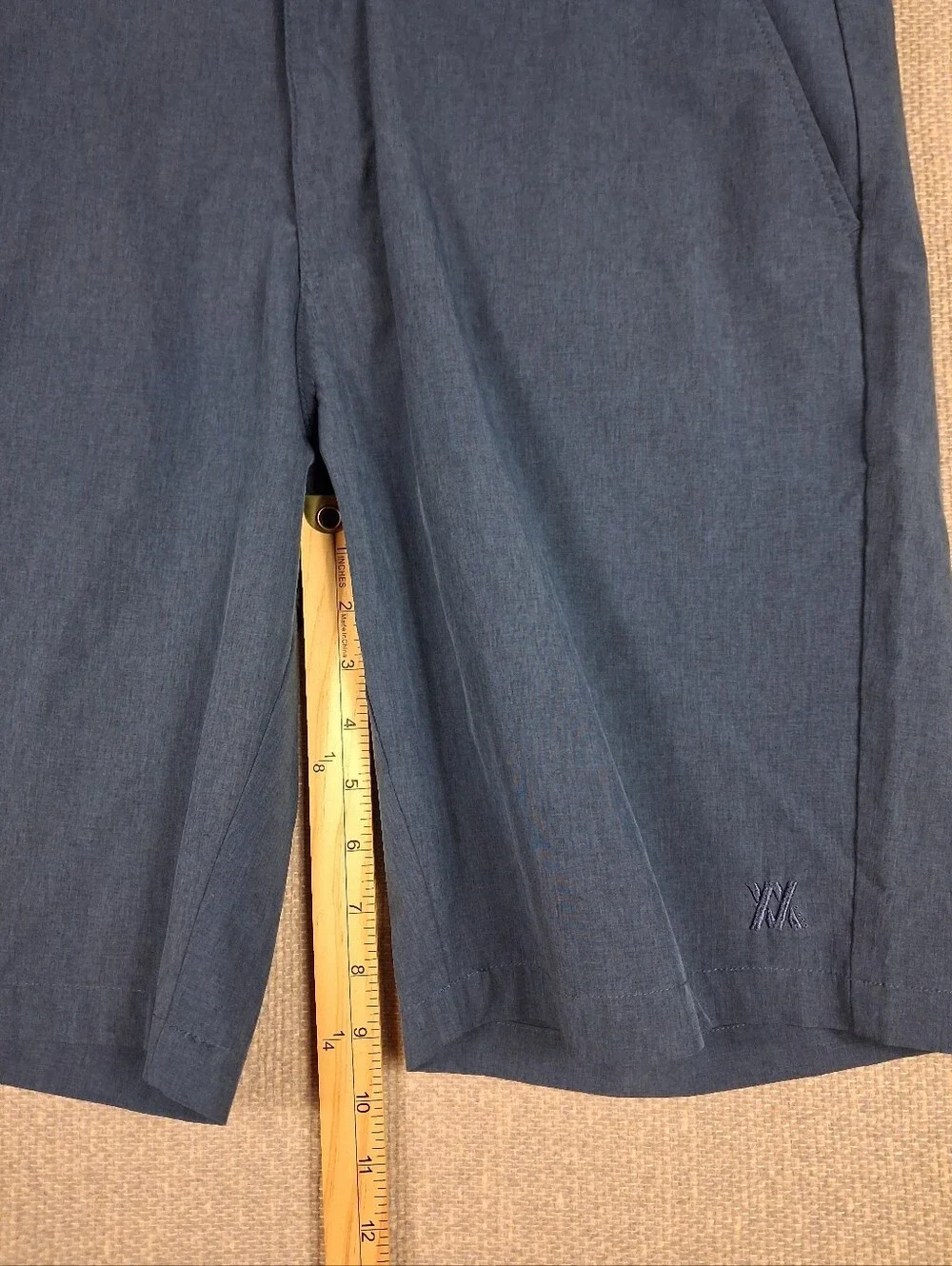 Dixxon Flannel Co. Shorts Men 36 Navy Blue Hybrid Stretch Flat Front Performance